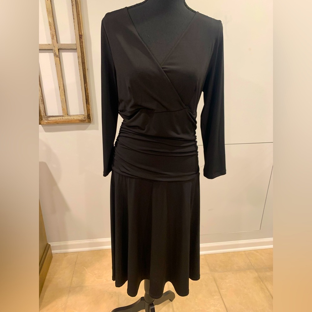 A Classic Long Sleeve Black Dress